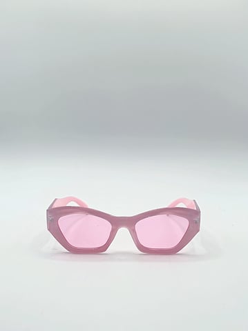 Angular Framed Sunglasses in Pink