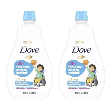 Dove Kids Care Bubble Bath Cotton Candy Hypoallergenic for Delicate Skin,2x591ml