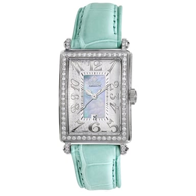 Gevril Damen 7247NV Mini Quarz Avenue of Americas Blau Diamant Uhr