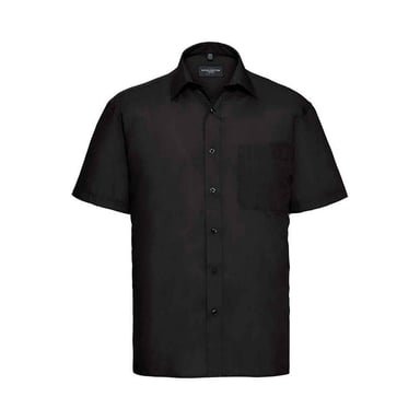 Russell Collection - Formelles Hemd Pflegeleicht für Herren kurzärmlig (Schwarz)