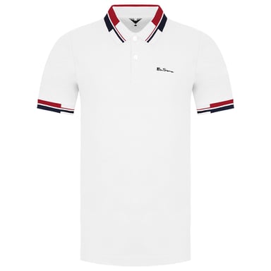 Ben Sherman Collar Interesse Herren weißes Polohemd