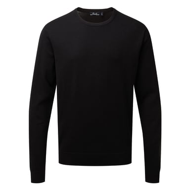Premier Adults Unisex Cotton Rich Crew Neck Sweater (Schwarz)