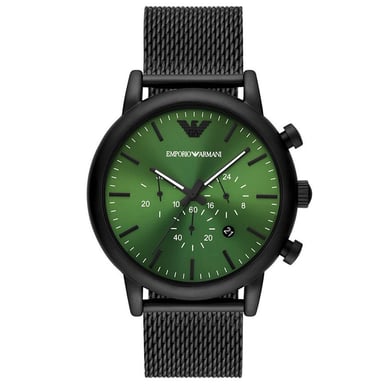 Emporio Armani AR11470 Schwarz und Luigi Grün Chronograph Quarz Herrenuhr