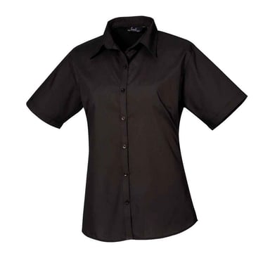 Premier - Bluse für Damen kurzärmlig (Schwarz)