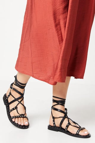 Britney Lace Up Studded Gladiator Sandals