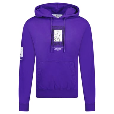 Off-White Paint Mirror Logo Slim Fit Lila Kapuzenpullover