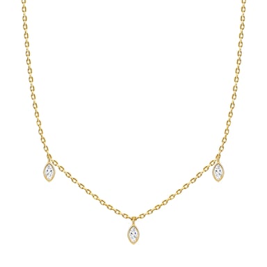 Necklace sterling silver yellow gold zirconia white Glanzstücke München