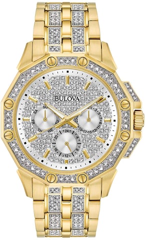 Bulova Crystal Octava Herren-Golduhr 98C126