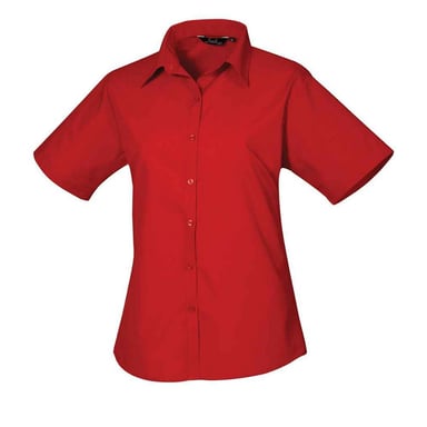 Premier - Bluse für Damen kurzärmlig (Rot)