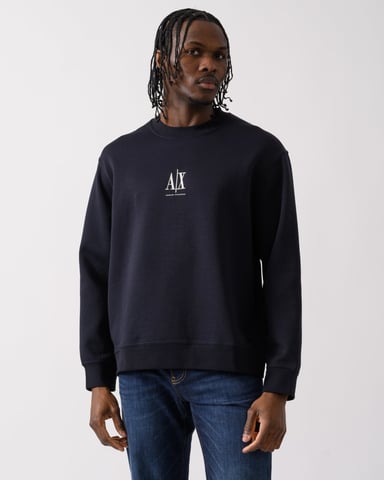 Armani Exchange Mens Embroidered A|X Centre Logo Crew Neck Sweatshirt