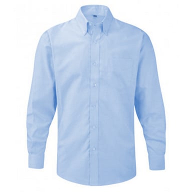 Russell Collection Herren-Langarmhemd aus pflegeleichtem Oxford (Oxford Blue)
