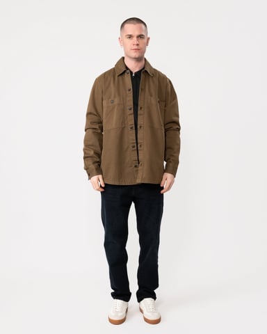 BOSS Orange Locky 1 Mens Oversized-Fit Cotton Twill Overshirt