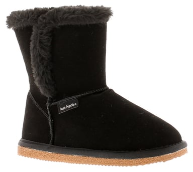 Hush Puppies Ashlyn Genuine Suede Bootie Slippers Black