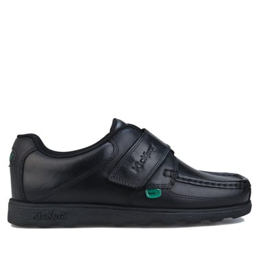 Chaussure Fragma lanière cuir Kickers Pour Garçon en Noir