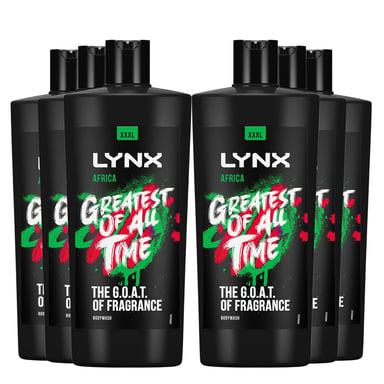 Lynx G.O.A.T Shower Gel up to 12H Refreshing Fragrance XXXL Africa 700ml, 6 Pack