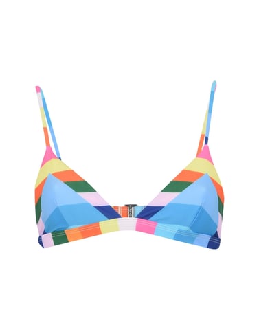 Mara Hoffman Sky Blue Stripe Recycled Polyester Triangle Bikini Top