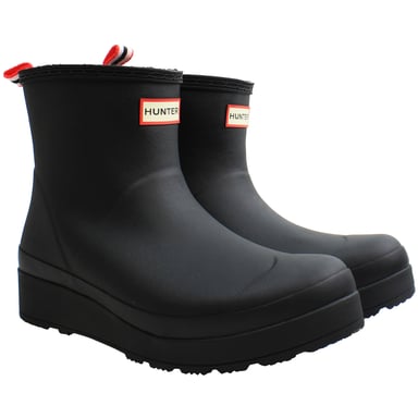 Hunter Play Shearling Insulated Short Damen Gummistiefel in Schwarz
