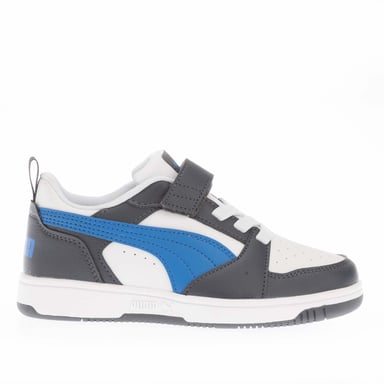 Boy's Puma Juniors Rebound V6 Trainers in White blue grey