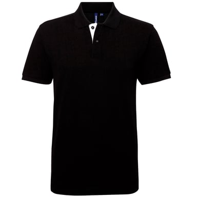 Asquith & Fox Herren Classic Fit Kontrast-Poloshirt (Schwarz/Weiß)