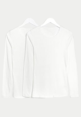 M&S Womens 2er-Pack Thermal Pointelle Long Sleeve Tops in Weiß