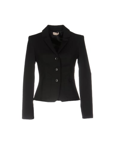 Scee By Twinset Black Cotton Single Breasted Blazer