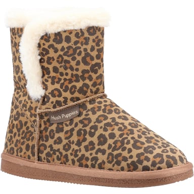 Hush Puppies Womens/Ladies Ashleigh Leopard Print Wildleder Slipper Stiefel (Braun)