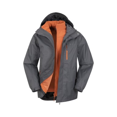 Mountain Warehouse Herren Bracken Extreme 3 in 1 Wasserdichte Jacke (Grau)