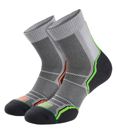 1000 Mile - 2er-Pack Herren Trail Einzel-Schicht Feuchtigkeitsableitende Merinowollsocken - Grau