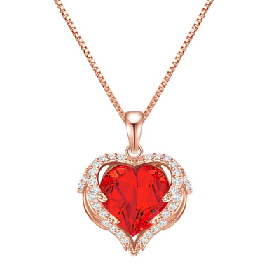 Necklace with pendant sterling silver rose gold embellished with swarovski crystals® light siam white Rafaela Donata