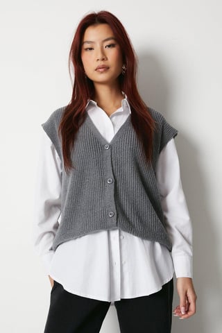 Knitted Button Through Waistcoat