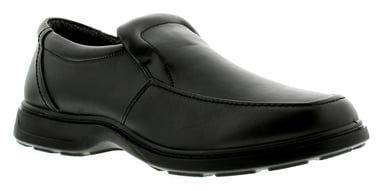 New Mens/Gents Black Slip On Wider Fitting Casual Shoes