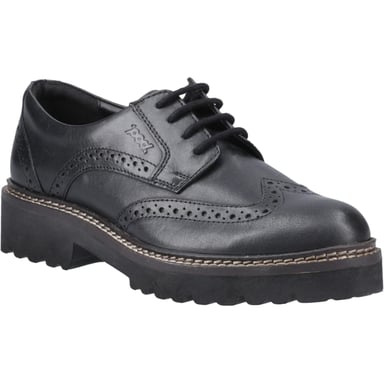 Pod Kortney Leder Damen Schwarz Brogues Schuhe
