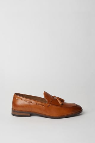 Tan Tassel Penny Loafers