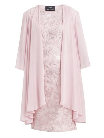 Hayley Embroidered Dress With Matching Chiffon Jacket