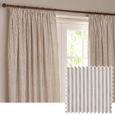 Yard Hebden Gestreifte Baumwolle Pince-pleat Vorhänge