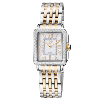 GV2 Padova Montre à quartz suisse argentée pour femme avec cadran bicolore en or jaune