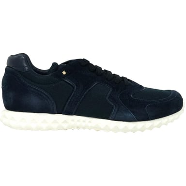 Valentino Garavani Low Cut Marine Wildleder Turnschuhe