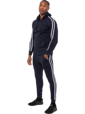 Enzo | Herren Pullover Tape Hoodie Trainingsanzug Set - Navy