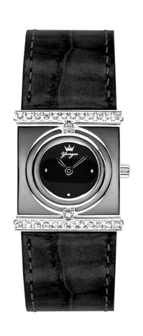 Yonger und Bresson Schwarzes Zifferblatt Diamanten Uhr