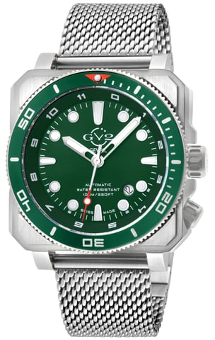 GV2 Herren XO Submarine 4540B Schweizer Automatik, SW200 Uhrwerk Edelstahl Mesh Band Leuchtend Uhr
