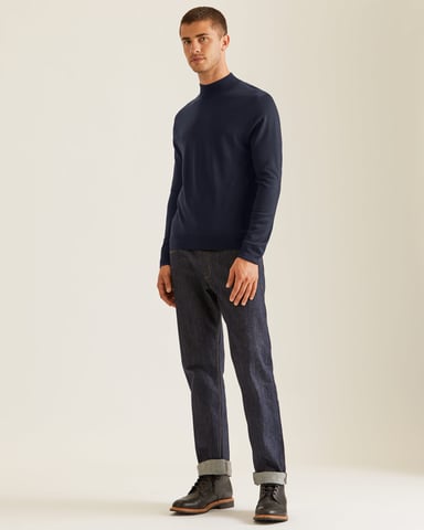 Fine Gauge Merino Mock Neck Jumper