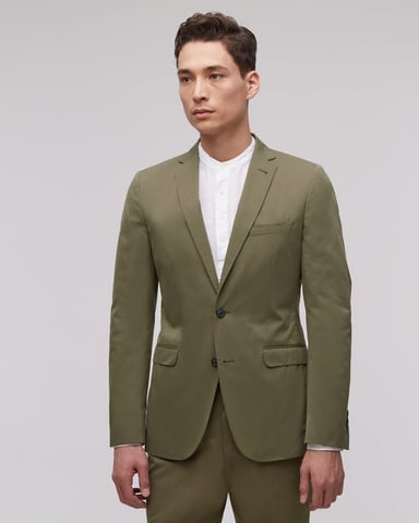 Fine Cotton Twill Two Button Tailored Jacket