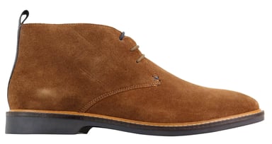 Braune Herren-Chukka-Stiefel aus Wildleder mit Schnürung