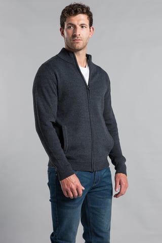 Recycled Cotton Blend Zip-Through Cardigan