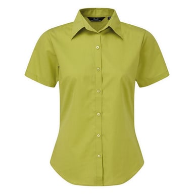 Premier Damen Kurzarm Popeline Bluse / Arbeitshemd (Limette)