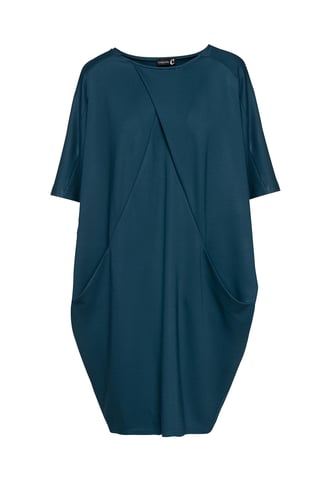 Petrolfarbenes Kleid im Batwing-Stil von Punto di Roma