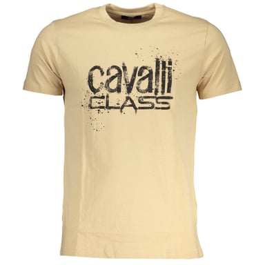 Cavalli Class Bold Black Logo Beiges T-Shirt