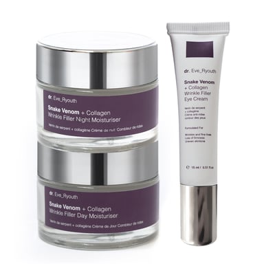 Schlangengift + Collagen Faltenf¸ller Tagesfeuchtigkeitspflege 50ml + Schlangengift + Collagen Faltenf¸ller Nachtfeuchtigkeitspflege 50ml + Schlangengift + Collagen Faltenf¸ller Augencreme 15