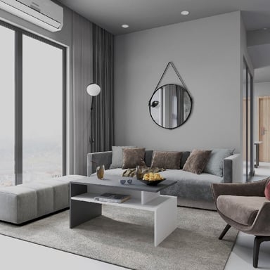 HOMEMANIA Ada Table Basse, Blanc, Anthracite