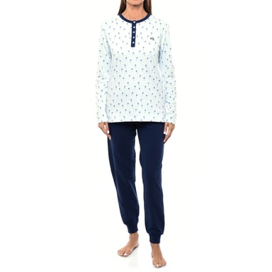 KLP2 Damen-Winterpyjama mit langen Ärmeln und Plüsch